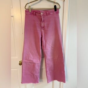 Zara pink jeans rough hem